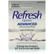 Refresh Optive Advanced Lubricant Eye Drops Triple Action Relief, 30 Ct, 3-Pack