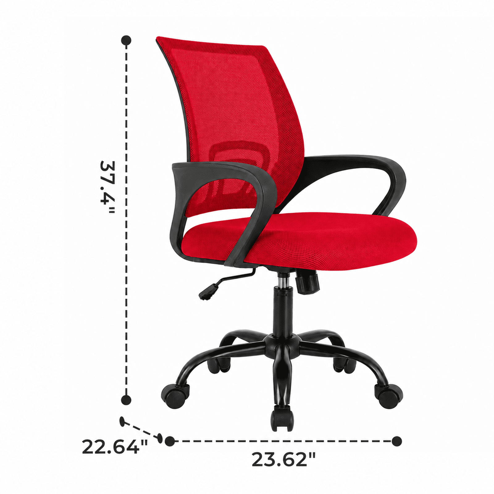 Alvantor 2 Set Office Chair, Ergonomic Mesh Desk Chair with Lumbar Support and Fixed Armrests, Adjustable Height & 360° Swivel, 250lbs