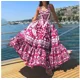 thumbnail image 2 of Vestidos de playa de estilo bohemio de verano para mujer, vestido de tirantes finos con estampado a media pierna, 2 of 5