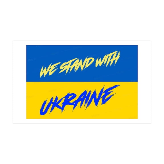 CafePress - We Stand With Ukraine Wall Decal - 35x21 Wall Decal