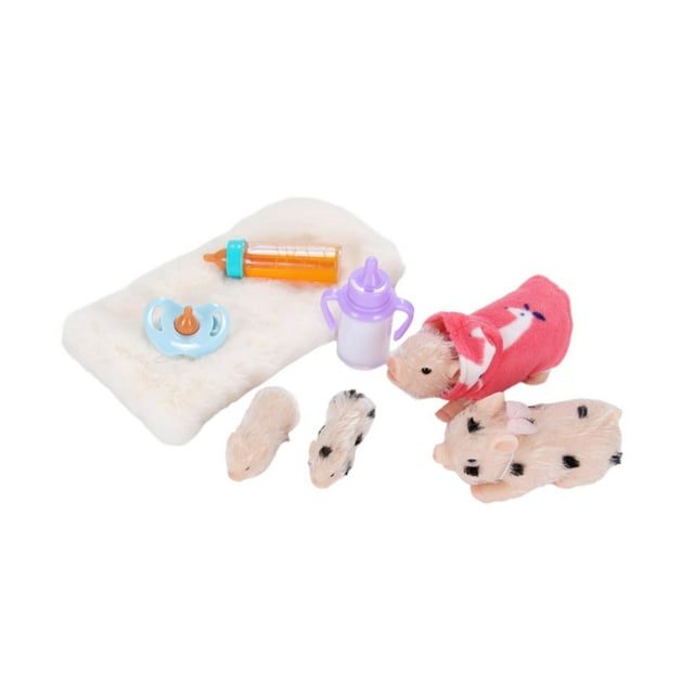 Juego de cerdo de silicona Baoblaze 4 piezas mini muñeco de cerdo animal
