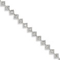 thumbnail image 1 of 14k White Gold Diamond Square Link Bracelet 7 Inch "Bracelets, 1 of 1