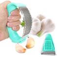 thumbnail image 2 of Prensa basculante de ajo, trituradora de ajo multifuncional 2 en 1, picadora de ajo de acero inoxidable, picadora, cortador, utensilio de cocina (verde)-verde- Sincero Electrónica, 2 of 5