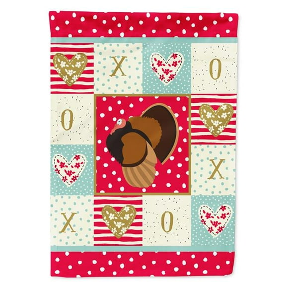 Caroline's Treasures CK5413GF Bronze Turkey Love Flag Garden Size, Small, multicolor