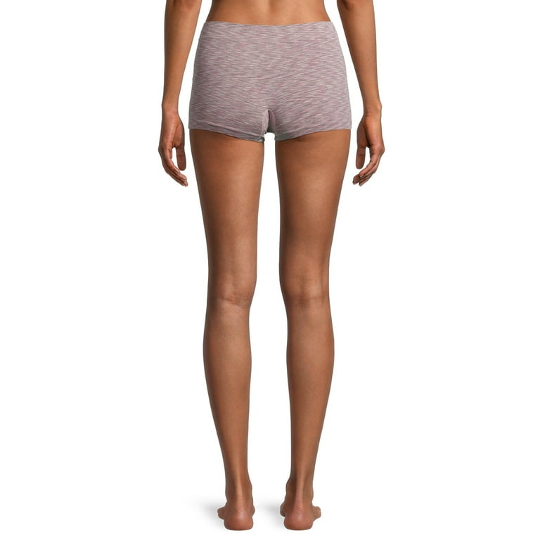 Reebok Women's Underwear – 4 Pack Plus Sized Long Leg Seamless Boyshort  Panties (S-3X), Size Small, Black/Lotus/Charcoal Melange/Grape Wine at   Women's Clothing store