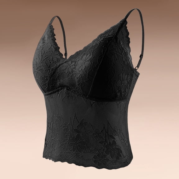 Vmvidoty Basic Women Camisole Cami Built-In Shelf Bra Adjst Strap Tank Top Black XL