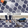 thumbnail image 5 of Blue Boho Outdoor Rug for Patio/Deck/Porch, Non-Slip Large Area Rug 4 x 6 Ft, Vintage Country Ethnic Abstract Gingham Indoor Outdoor Rugs Washable Area Rugs, Reversible Camping Rug Carpet Runner, 5 of 8