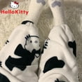 thumbnail image 4 of Sanrio-pantalones de pijama negros de Hello Kitty para mujer, pantalón de felpa suave Y2k, pantalones gruesos, Kawaii, informal, 4 of 4
