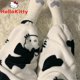 thumbnail image 4 of Sanrio-pantalones de pijama negros de Hello Kitty para mujer, pantalón de felpa suave Y2k, pantalones gruesos, Kawaii, informal, 4 of 4