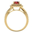 thumbnail image 4 of Halo Engagement Ring for Women - 1.3125ct Natural Garnet in 18K Yellow Gold Promise Ring, 4 of 6