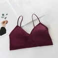thumbnail image 2 of Odeerbi Seamless Bras for Women No Underwire One Piece Everyday Underwear Wrap Chest Bras Burgundy, 2 of 3
