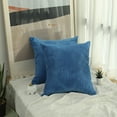 thumbnail image 2 of SIYTUAU Solid Color Corn Strip Cushion Cover For Sofa Pillow Multi Color Corduroy Design 40X40Cm Size 100 Polyester Material Blue Color For Home Decor Cushion Cover Blue, 2 of 5