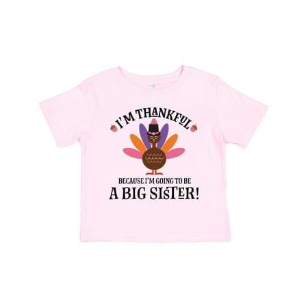 

Inktastic Big Sister Thanksgiving Announcement Girls Toddler T-Shirt