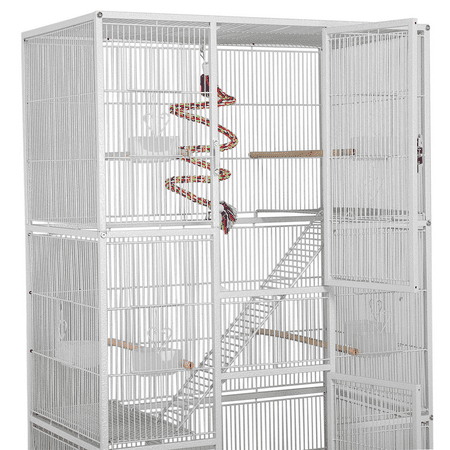 Yaheetech 69''H Extra Large Rolling Metal Pet Cage with Detachable Stand, White