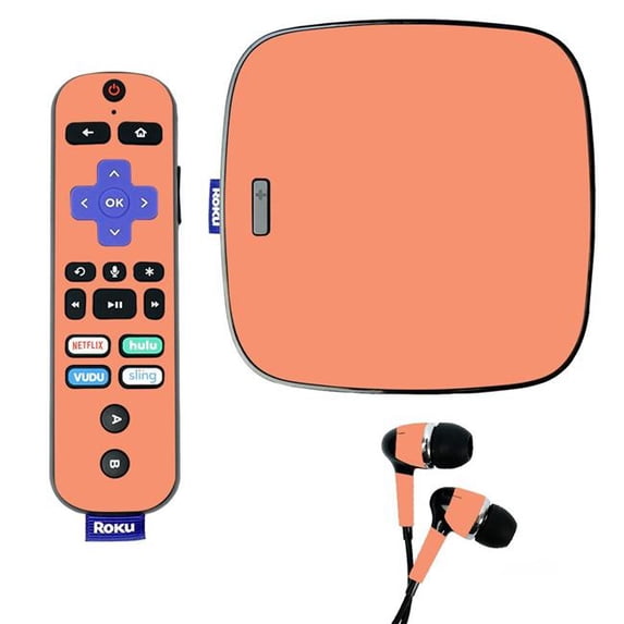 Skin Decal Wrap Compatible With Roku Ultra Sticker Design Solid Peach
