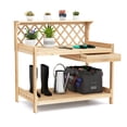 thumbnail image 1 of Gymax Garden Potting Bench Table w/Lattice Trellis Removable Drawer Top & Lower Shelf, 1 of 10