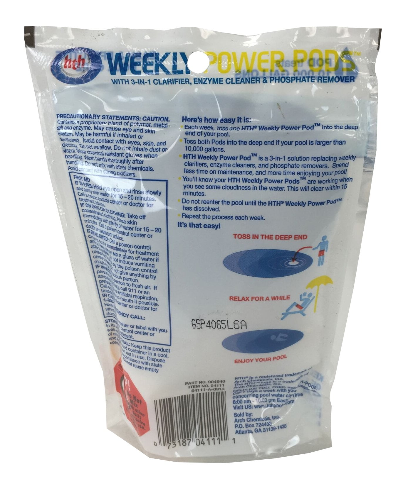 HTH Pool Weekly Power Pods 3In1 Clarifier Enzyme Phosphate Remover (8