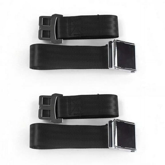 Airplane 2 Point Black Lap Bucket Seat Belt Kit for 1967-1969 Camaro - 2 Belts
