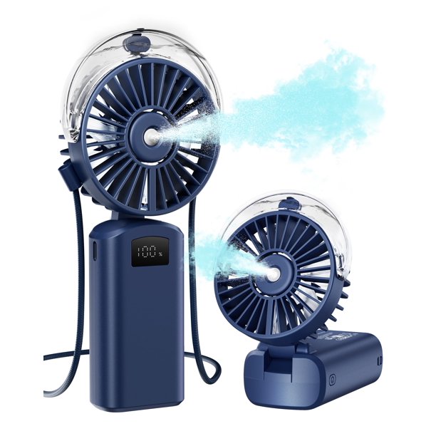 Ventilador nebulizador portátil Gaiatop de mano plegable 180°, azul marino