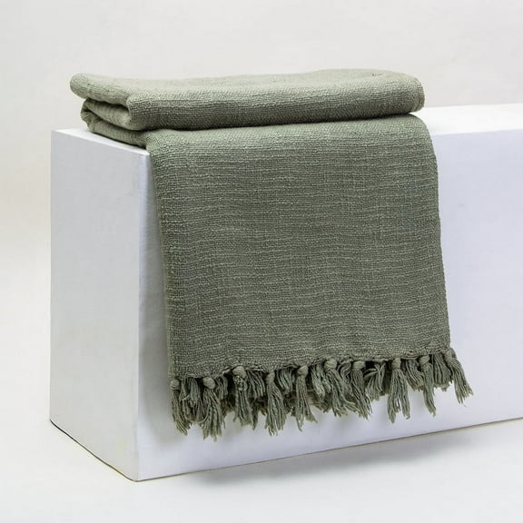 DMAASA 100% Organic Cotton Solid Light Gray Throw Blanket for Couch, Lightweight Blankets for Bed, Fuzzy Cozy Blanket Throw for Sofa, Travel, Jacquard Pattern,
