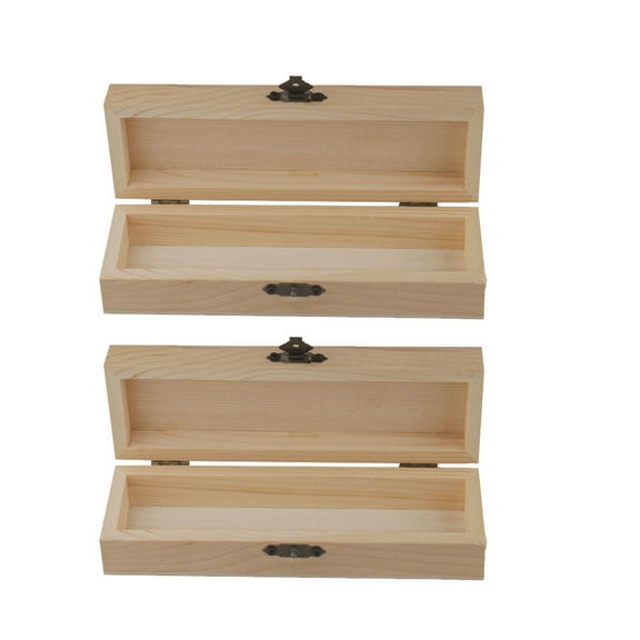 IDEANATEGRATE Stationary Box Wooden Case Wood 2Pcs