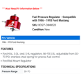 thumbnail image 2 of Fuel Pressure Regulator - Compatible with 1986 - 1993 Ford Mustang 1987 1988 1989 1990 1991 1992, 2 of 2