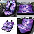 thumbnail image 2 of Yuyamidu 15 PCS Car Seat Cover Set Dolphin Steering Wheel Cover Seat Belt Pad Cover Trash Bin Rear View Mirror Cover Cup Holders Keychain Air Vent Storage Holder Leopard Print Car Decor, Purple, 2 of 7