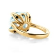 thumbnail image 2 of Gem Stone King 18K Yellow Gold Plated Silver Sky Blue Simulated Aquamarine and Black Diamond Engagement Ring for Women (10.92 Cttw, 14MM Cushion, Size 7), 2 of 3