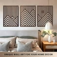 thumbnail image 2 of Modern Wooden Wall Sculptures - Set of 3 - Home Decor Accent - Large Wall Art for Living Room, Bedroom, Office - Easy Installation (Walnut, Large - Mountain and Sun, Unframed), 2 of 8
