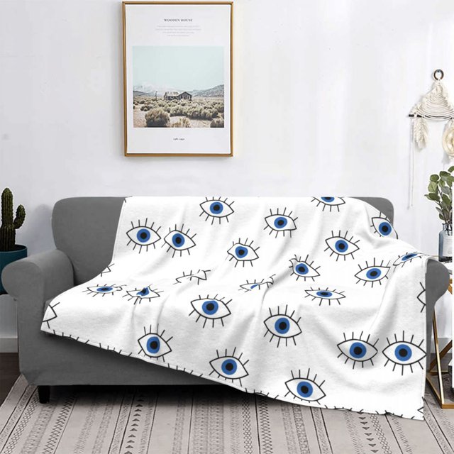 Couverture de Sieste en Flanelle à Impression Numérique 3D Cils Fermés Couverture de Climatisation