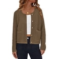 thumbnail image 1 of Cardigan de Punto PRETTYGARDEN en Caqui Oscuro, Talle S, 1 of 8