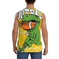 thumbnail image 4 of Lsque T-Rex Playing Football Print Men's Cotton Blend Sleeveless Muscle Shirts (S-3XL)- Moisture Wicking, Odor Protection, UPF 30+,3X-Large, 4 of 8