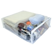 Heavy Duty Vinyl Zippered Closet Storage Bags (Clear) (15" x 18" x 5") for Sweaters, Blankets, Comforters, Bedding Sets and Much More! 5.8 Gallon 2-Pack