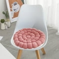 thumbnail image 5 of chaungfeng Round Flower Weaving Floor Cushions, Thickened Lamb Fleece Soft Cushion Flower Shaped Throw Floor Pillows, Window Cushion Dining Chair Cushion Office Cushion, Pink, 16", 5 of 6