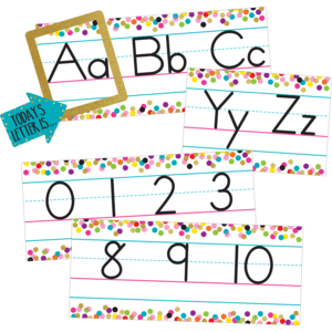Teacher Created Resources Confetti Alphabet Line Bulletin Board Pop Out, Multicolor, 14 Pieces