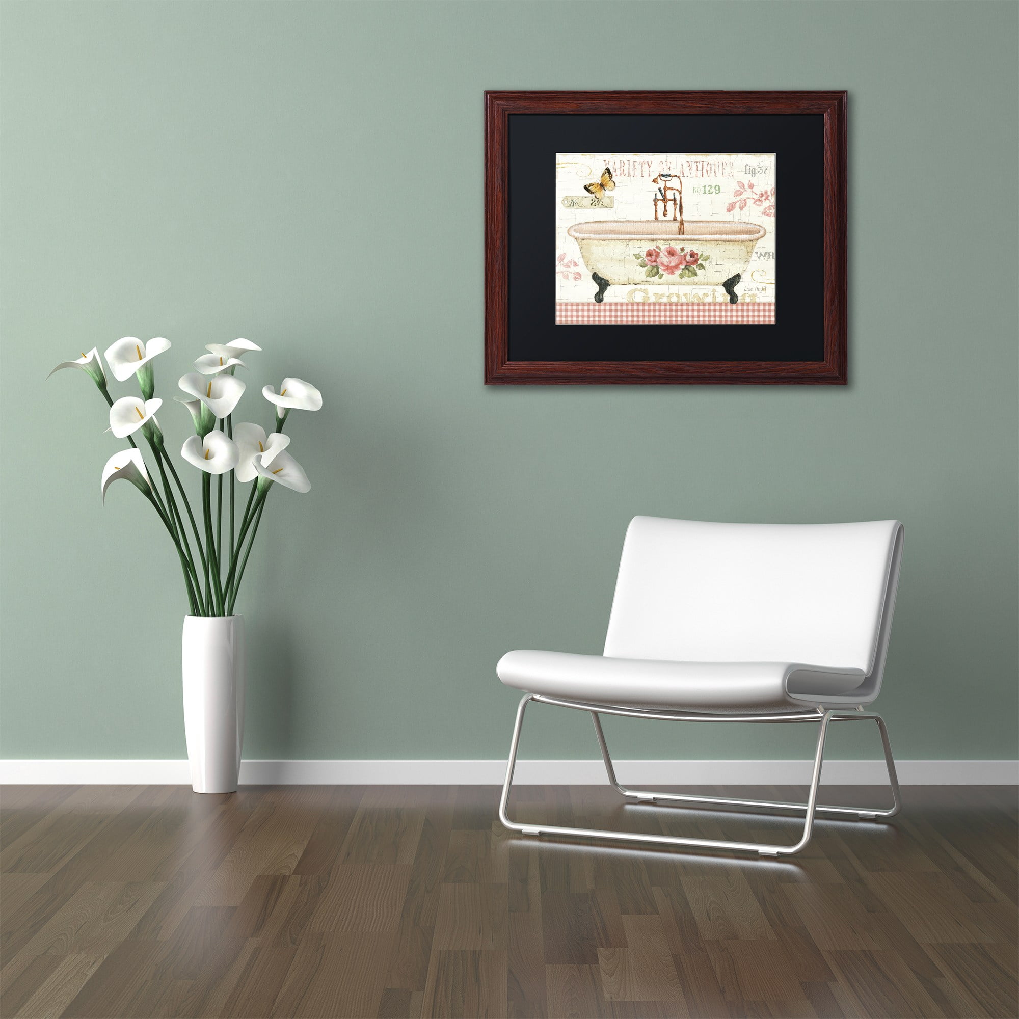 Trademark Fine Art "Rose Garden III no Border" Canvas Art by Lisa Audit, Black Matte, Wood Frame
