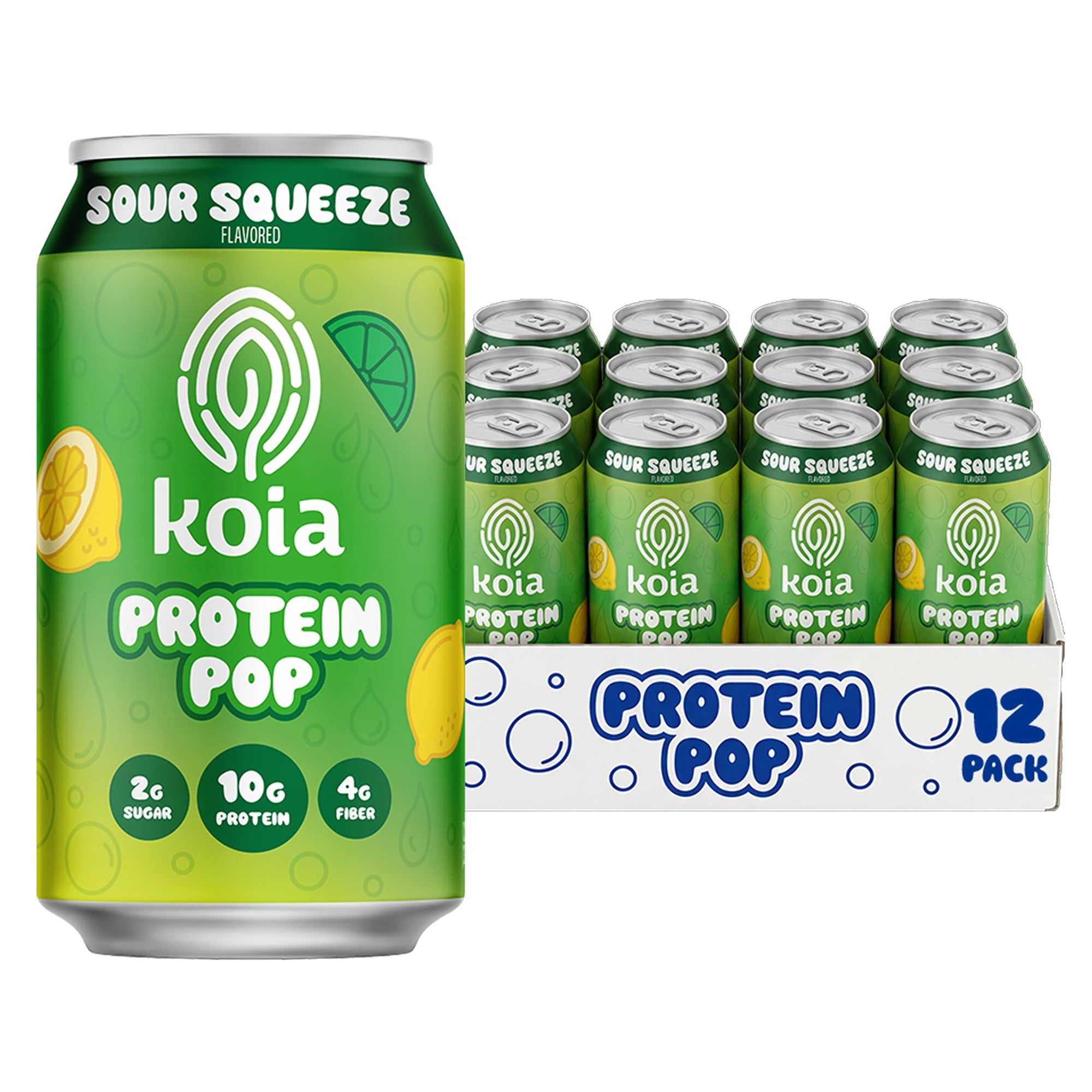 Koia Protein Pop, Clear, Plant-Based Protein, Sour Squeeze