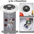 thumbnail image 2 of 3 in 1 Kitchen Sink Stopper, Pop Up Kitchen Sink Drain Strainer, with an Extra Basket Strainer, Kitchen Sink Drain Stopper for US Standard 3-1/2 Inch, Brass Material Electroplate Silver, 2 of 12