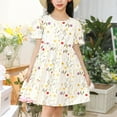 thumbnail image 2 of Juslio Dresses for Girls Summer Beach Girls Sundress Kids Clothes Short Sleeve Print Casual Little Girl Dresses, 2 of 5