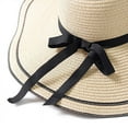 thumbnail image 4 of CoCopeaunts Women Beach Foldable Hat Sun Summer Large Brim Straw Hat Floppy Wide Brim Sun Cap Bowknot Hats for Women Lady Panama, 4 of 6