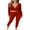 Red, variant on Inevnen Women's Velour Tracksuits Set Hooded Crop Top Sweatpants Long Sleeve 2 Piece Joggers Outfits