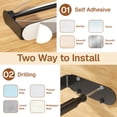 thumbnail image 5 of Behome Paper Towel Holder Under Cabinet, One-Handed Tear, Wall Mount Stainless Steel Paper Roll Holder with Damping Effect, Self-Adhesive or Drilled for Kitchen, Bathroom, 5 of 7