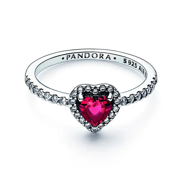 PANDORA ELEVATED RED HEART RING