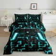 thumbnail image 2 of Manfei Gamer Gaming Bedding Comforter Set,Vindoe Game Twin Comforter Sets,Cyan Geometric Geometric Bedding Set For Kid Boy,Lightweight Room Decorative Reversible,2 Pieces, 2 of 8