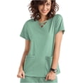 thumbnail image 4 of LYMAYTER Women V-Neck Medical Workwear Solid Color Medical Scrub Tops Quick-Dry Scrub Tops for S-2XL, 4 of 5