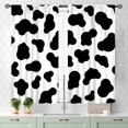 thumbnail image 3 of Cow Print Curtains for Bedroom, Kids White and Black Cow Skin Dairy Cattle Western Living Room Curtains for Bedroom Kitchen Farmhouse Country Cowhide Window Treatments, 55x39 Inch, 3 of 4