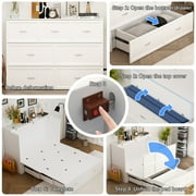 OXYLIFE Murphy Bed, 2 in 1 Convertible Chest Bed Cabinet with Drawer and USB Charging Station for Bedroom, Full Size