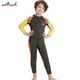 thumbnail image 4 of Traje de neopreno para niños Trajes de neopreno Resistencia a los arañazos para niños Protección UV Traje de baño de snorkel con cremallera trasera Traje de surf Manga amarilla verde XL 2.5MM Guardurnaity OD003690-14, 4 of 7