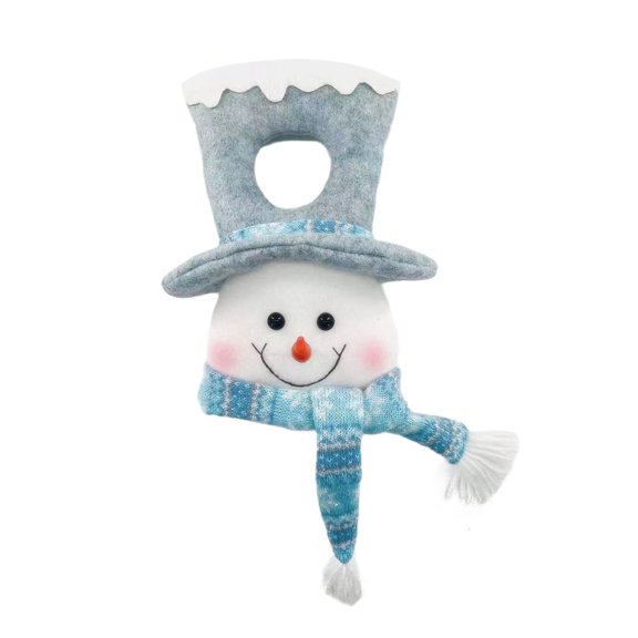 Aunavey Light-up Snowman Head for Christmas Decor, Fluffy Snowman with Sparkling Lights