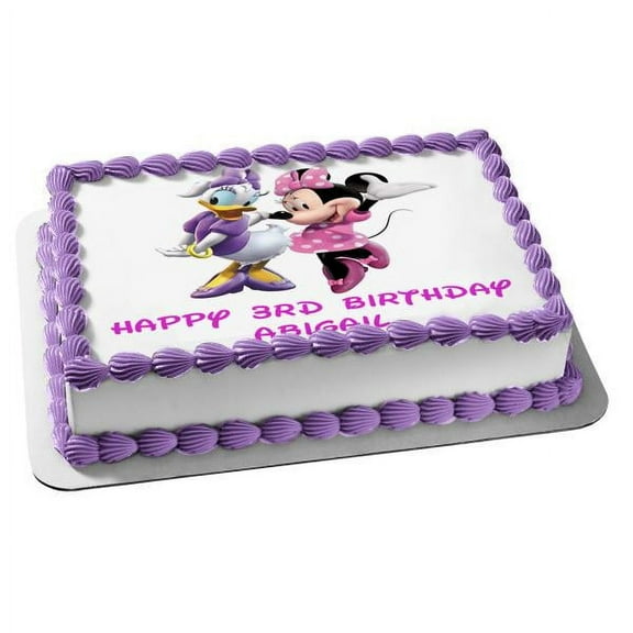Daisy Duck and Minnie Mouse Friends Forever Edible Image Cake Topper, by A Birthday Place